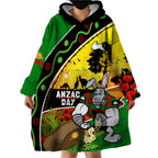 Rabbitohs ANZAC Day Wearable Blanket Hoodie Souths Mascot Rosemary Starring Night Style