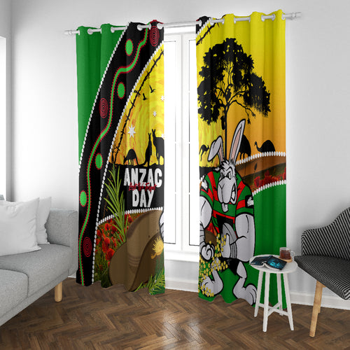 Rabbitohs ANZAC Day Window Curtain Souths Mascot Rosemary Starring Night Style