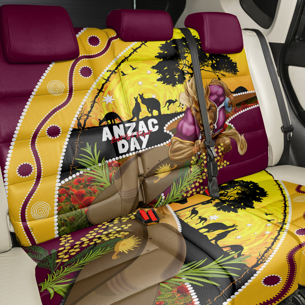 Broncos ANZAC Day Back Car Seat Cover Mascot Rosemary Starring Night Style