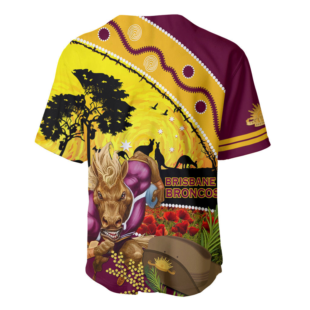 Broncos ANZAC Day Baseball Jersey Mascot Rosemary Starring Night Style