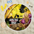 Broncos ANZAC Day Beach Blanket Mascot Rosemary Starring Night Style