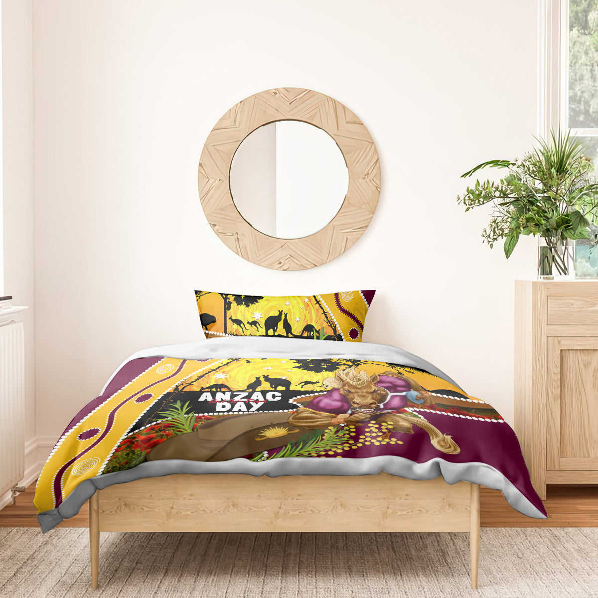 Broncos ANZAC Day Bedding Set Mascot Rosemary Starring Night Style