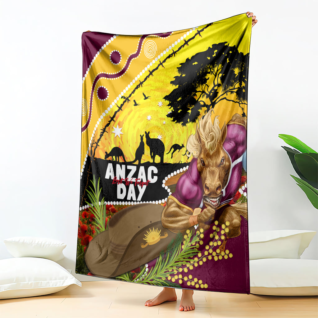 Broncos ANZAC Day Blanket Mascot Rosemary Starring Night Style