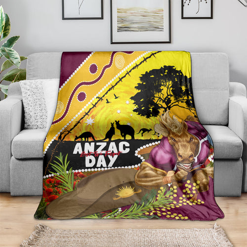 Broncos ANZAC Day Blanket Mascot Rosemary Starring Night Style