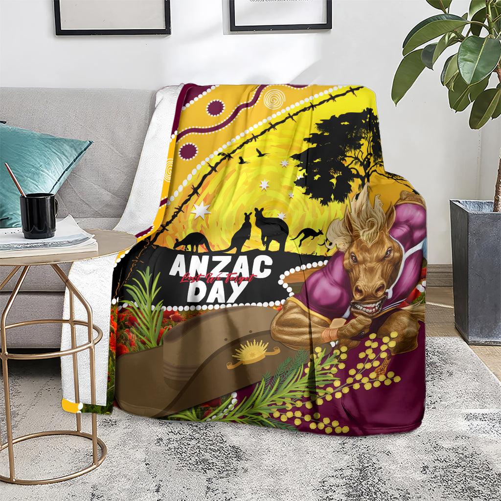 Broncos ANZAC Day Blanket Mascot Rosemary Starring Night Style