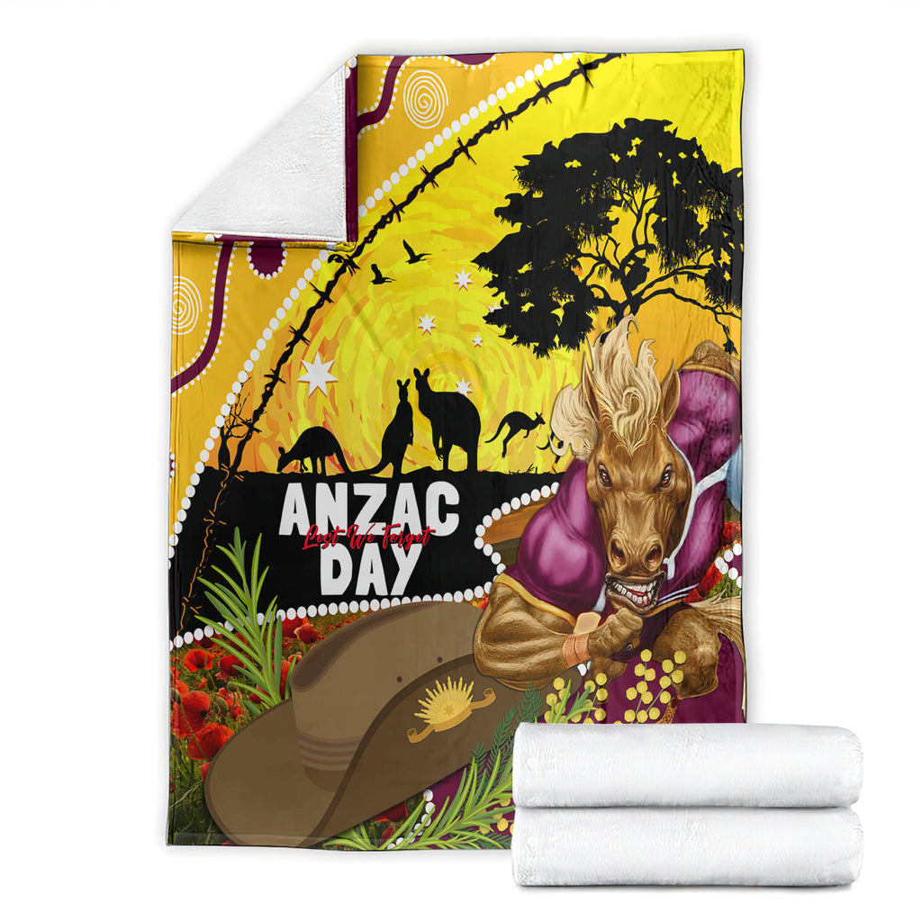 Broncos ANZAC Day Blanket Mascot Rosemary Starring Night Style