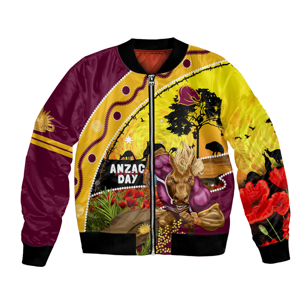 Broncos ANZAC Day Bomber Jacket Mascot Rosemary Starring Night Style