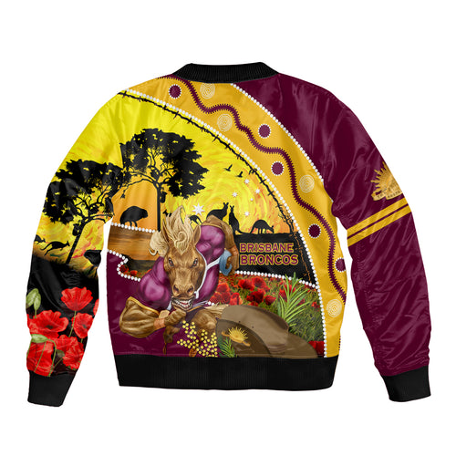 Broncos ANZAC Day Bomber Jacket Mascot Rosemary Starring Night Style