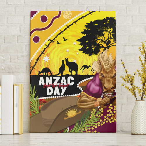 Broncos ANZAC Day Canvas Wall Art Mascot Rosemary Starring Night Style