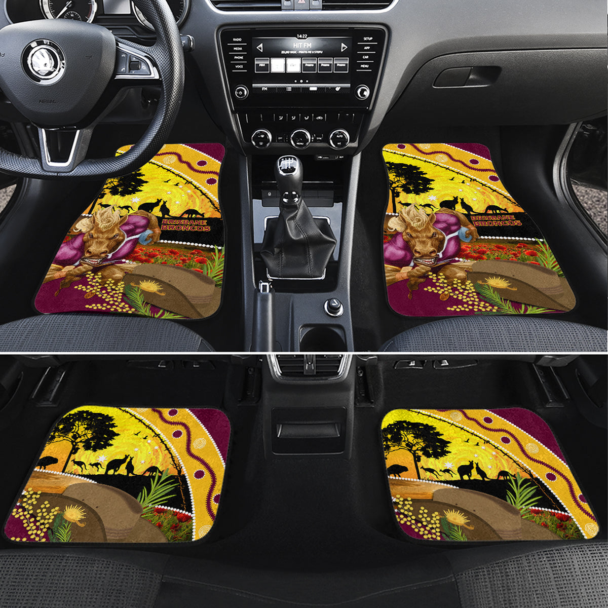 Broncos ANZAC Day Car Mats Mascot Rosemary Starring Night Style