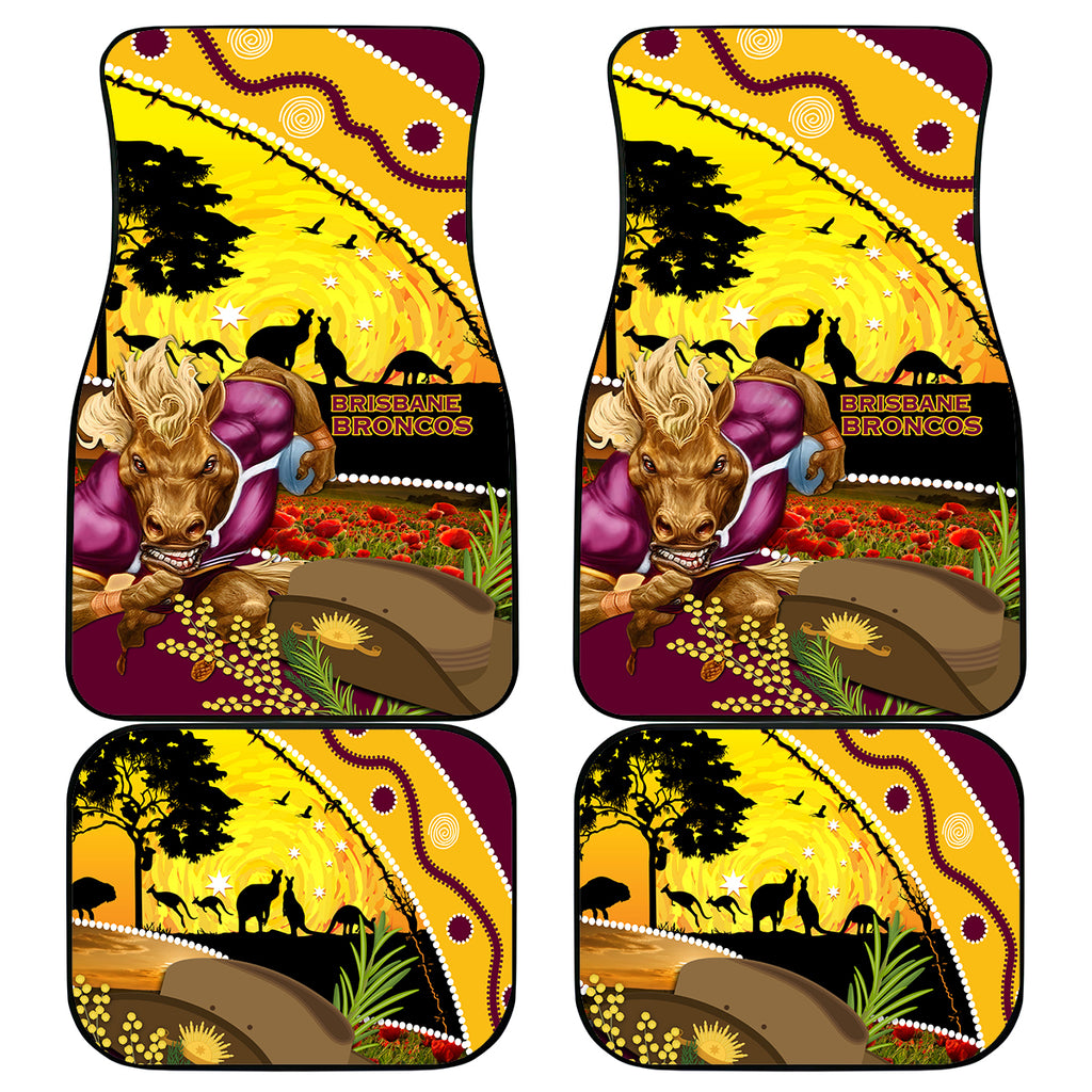 Broncos ANZAC Day Car Mats Mascot Rosemary Starring Night Style