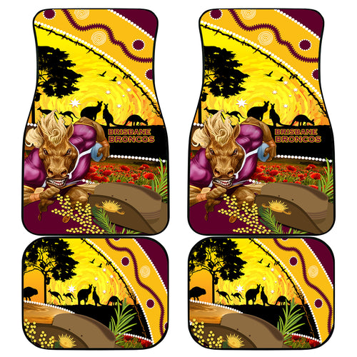 Broncos ANZAC Day Car Mats Mascot Rosemary Starring Night Style