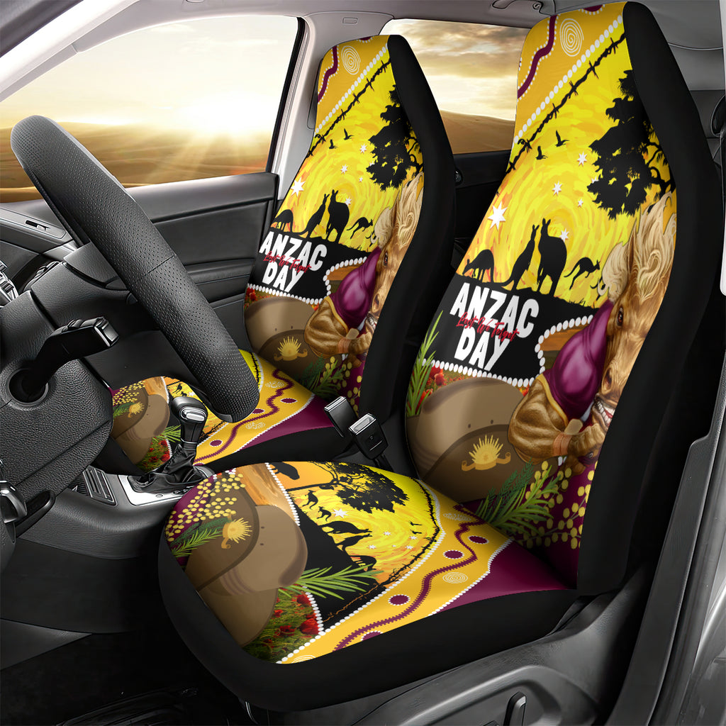 Broncos ANZAC Day Car Seat Cover Mascot Rosemary Starring Night Style