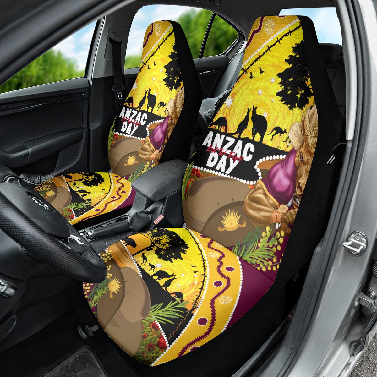 Broncos ANZAC Day Car Seat Cover Mascot Rosemary Starring Night Style