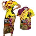 Broncos ANZAC Day Couples Matching Short Sleeve Bodycon Dress and Hawaiian Shirt Mascot Rosemary Starring Night Style