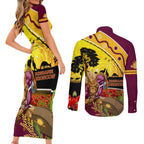 Broncos ANZAC Day Couples Matching Short Sleeve Bodycon Dress and Long Sleeve Button Shirt Mascot Rosemary Starring Night Style