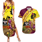 Broncos ANZAC Day Couples Matching Summer Maxi Dress and Hawaiian Shirt Mascot Rosemary Starring Night Style