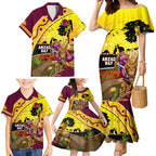 Broncos ANZAC Day Family Matching Mermaid Dress and Hawaiian Shirt Mascot Rosemary Starring Night Style
