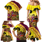 Broncos ANZAC Day Family Matching Mermaid Dress and Hawaiian Shirt Mascot Rosemary Starring Night Style