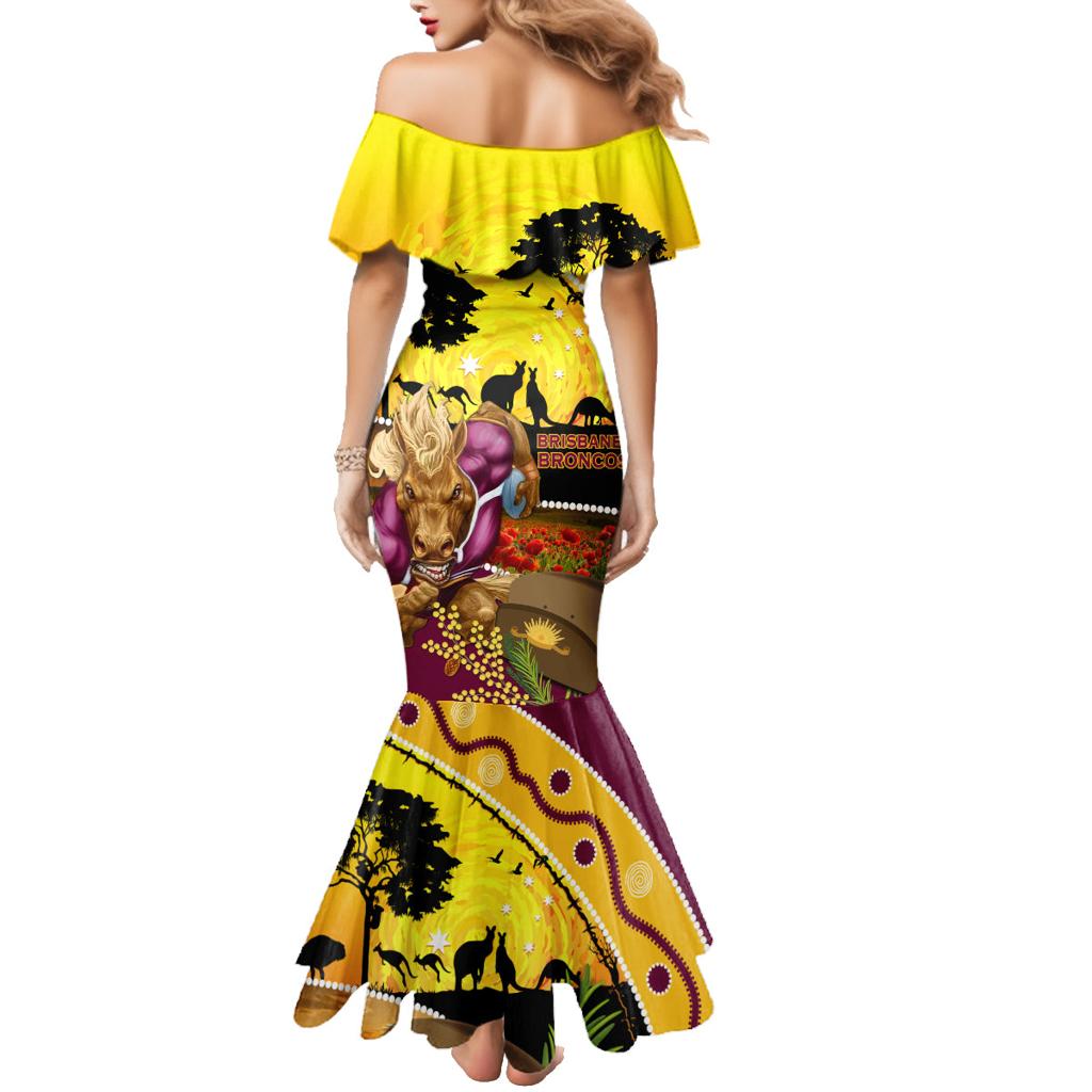 Broncos ANZAC Day Family Matching Mermaid Dress and Hawaiian Shirt Mascot Rosemary Starring Night Style