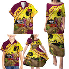 Broncos ANZAC Day Family Matching Puletasi and Hawaiian Shirt Mascot Rosemary Starring Night Style