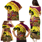 Broncos ANZAC Day Family Matching Puletasi and Hawaiian Shirt Mascot Rosemary Starring Night Style