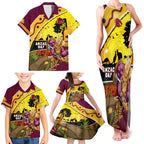 Broncos ANZAC Day Family Matching Tank Maxi Dress and Hawaiian Shirt Mascot Rosemary Starring Night Style