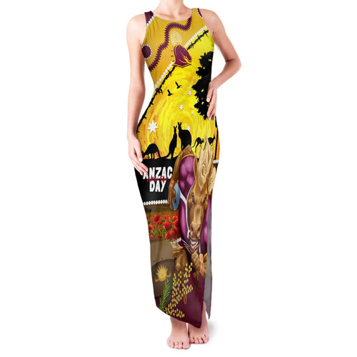 Broncos ANZAC Day Family Matching Tank Maxi Dress and Hawaiian Shirt Mascot Rosemary Starring Night Style