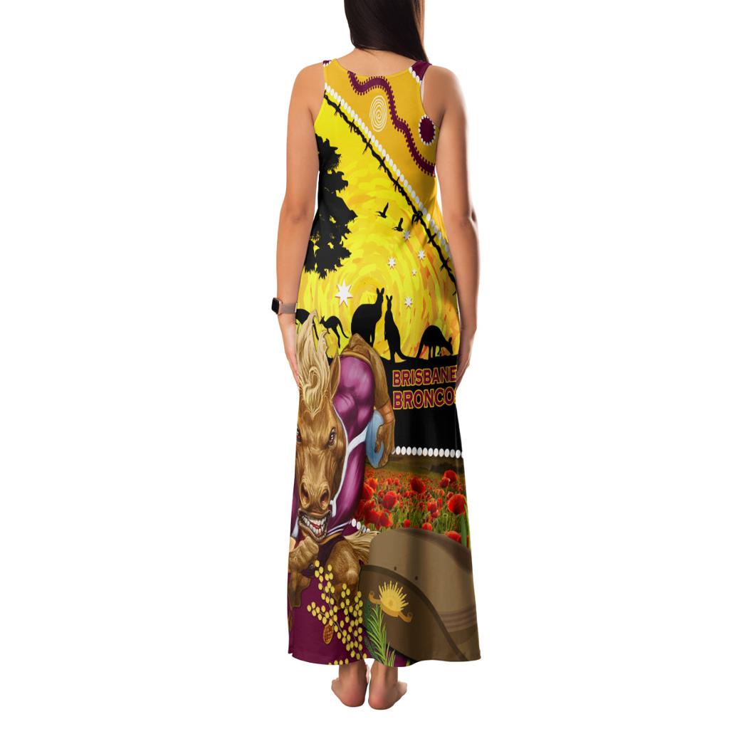 Broncos ANZAC Day Family Matching Tank Maxi Dress and Hawaiian Shirt Mascot Rosemary Starring Night Style