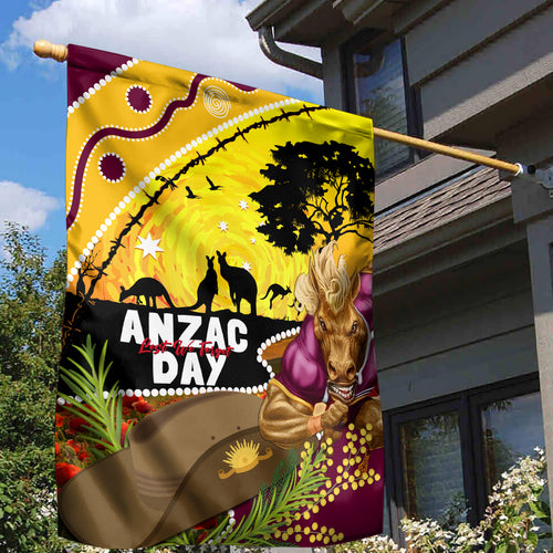 Broncos ANZAC Day Garden Flag Mascot Rosemary Starring Night Style