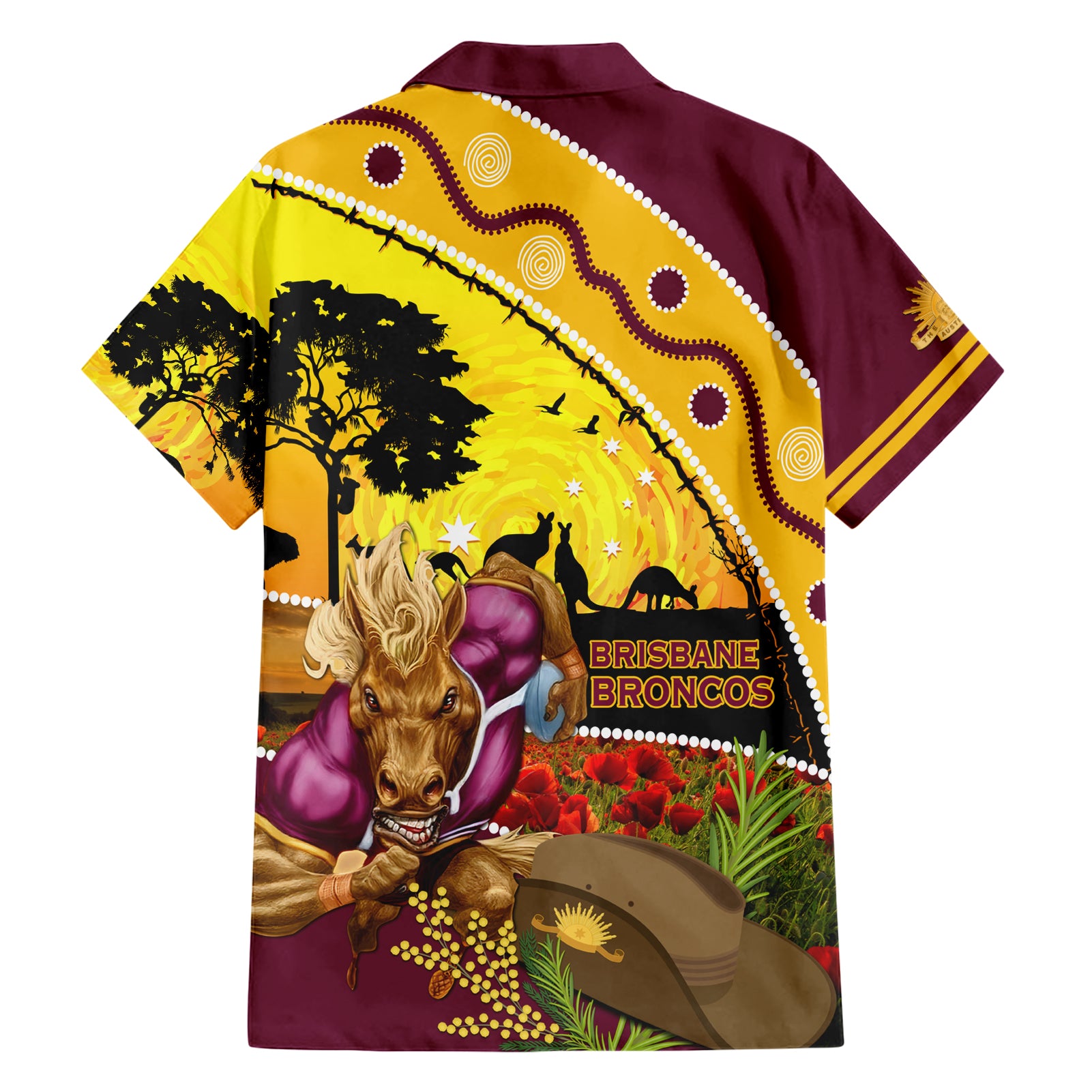 Broncos ANZAC Day Hawaiian Shirt Mascot Rosemary Starring Night Style