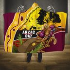 Broncos ANZAC Day Hooded Blanket Mascot Rosemary Starring Night Style