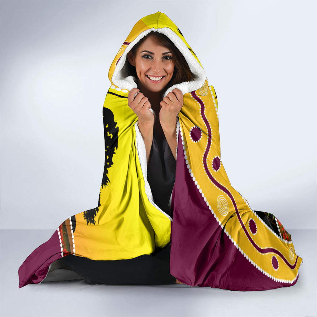 Broncos ANZAC Day Hooded Blanket Mascot Rosemary Starring Night Style