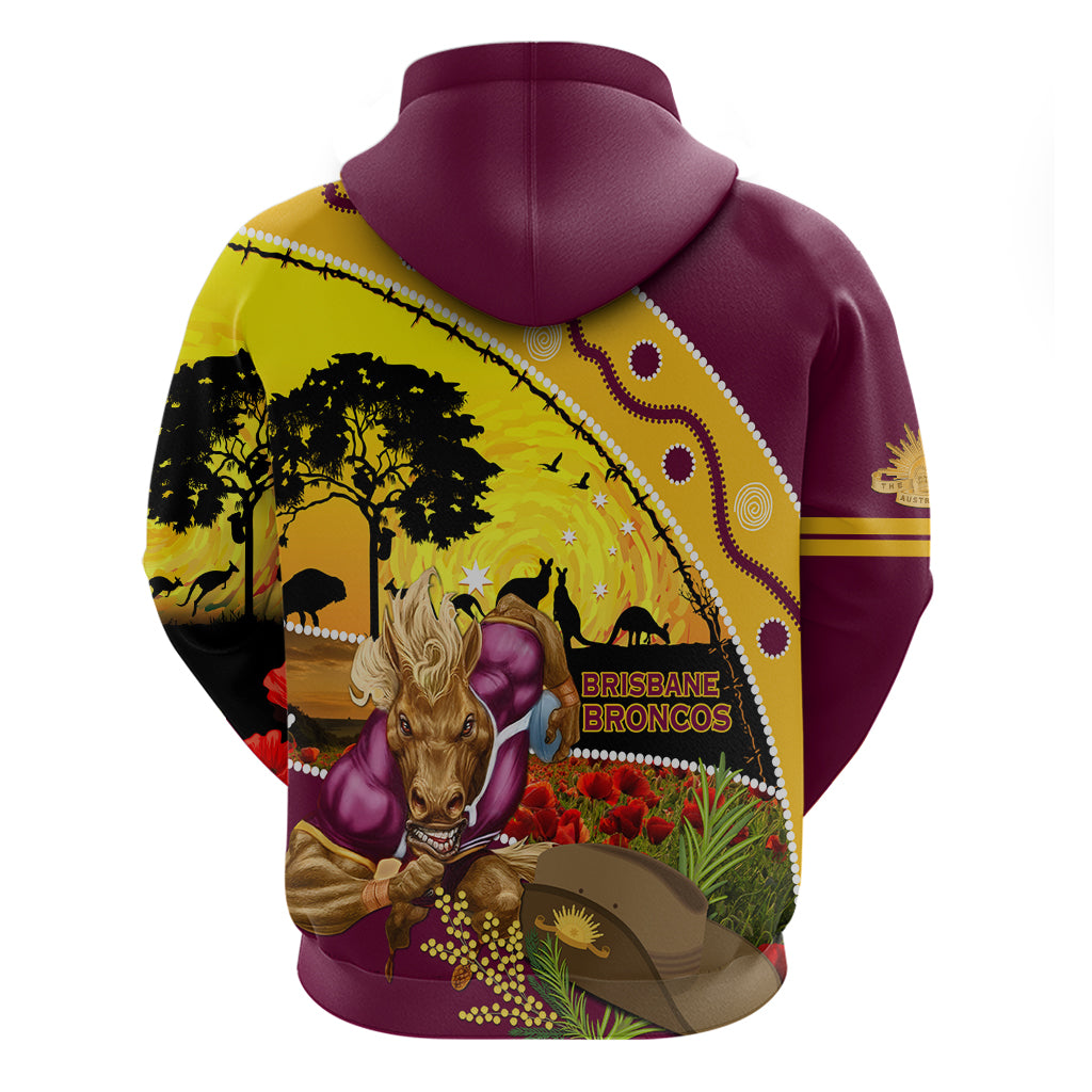Broncos ANZAC Day Hoodie Mascot Rosemary Starring Night Style