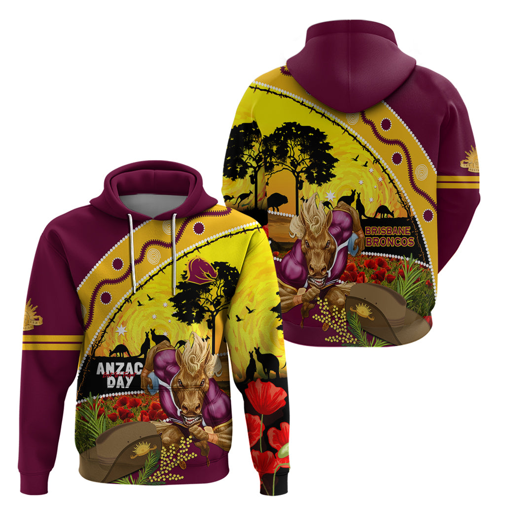 Broncos ANZAC Day Hoodie Mascot Rosemary Starring Night Style