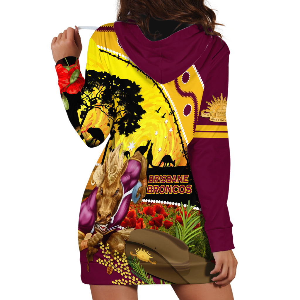Broncos ANZAC Day Hoodie Dress Mascot Rosemary Starring Night Style