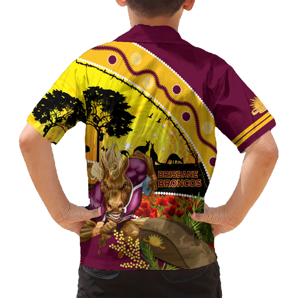 Broncos ANZAC Day Kid Hawaiian Shirt Mascot Rosemary Starring Night Style