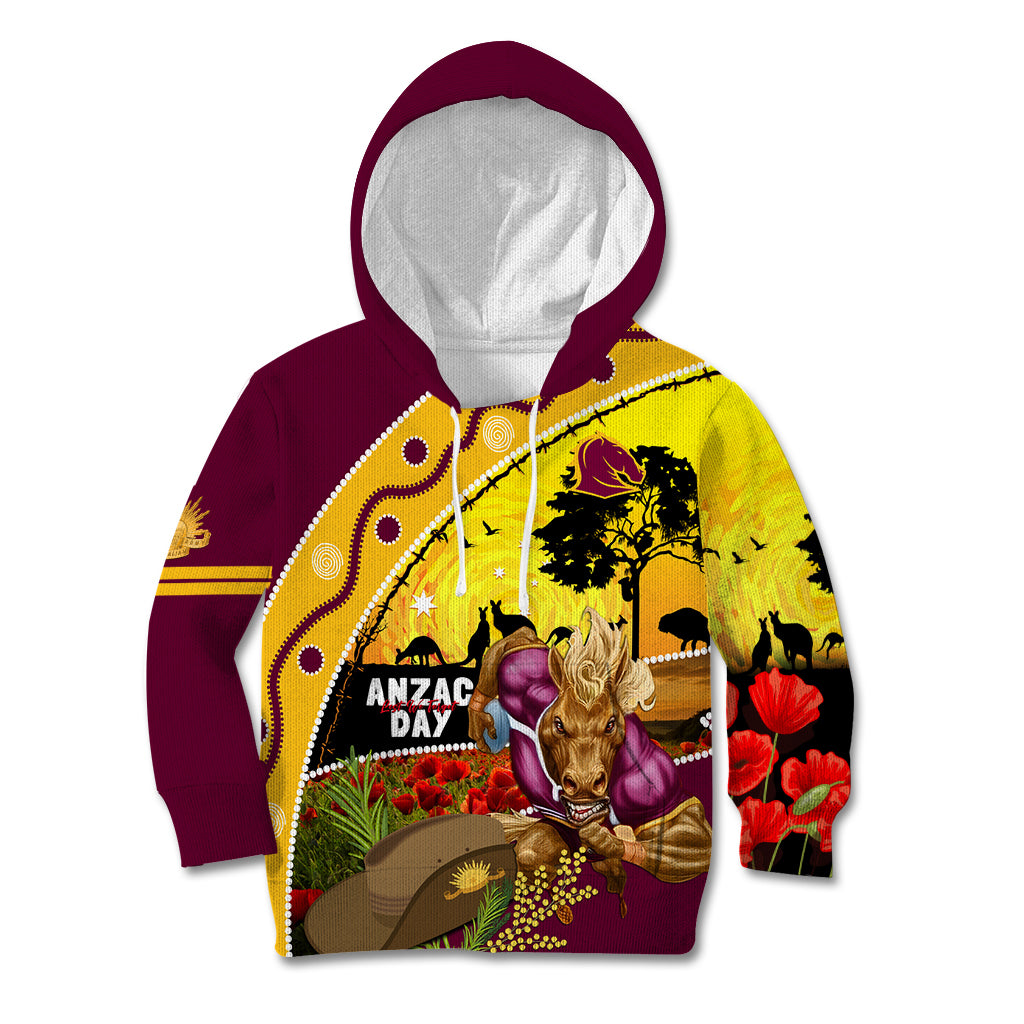 Broncos ANZAC Day Kid Hoodie Mascot Rosemary Starring Night Style