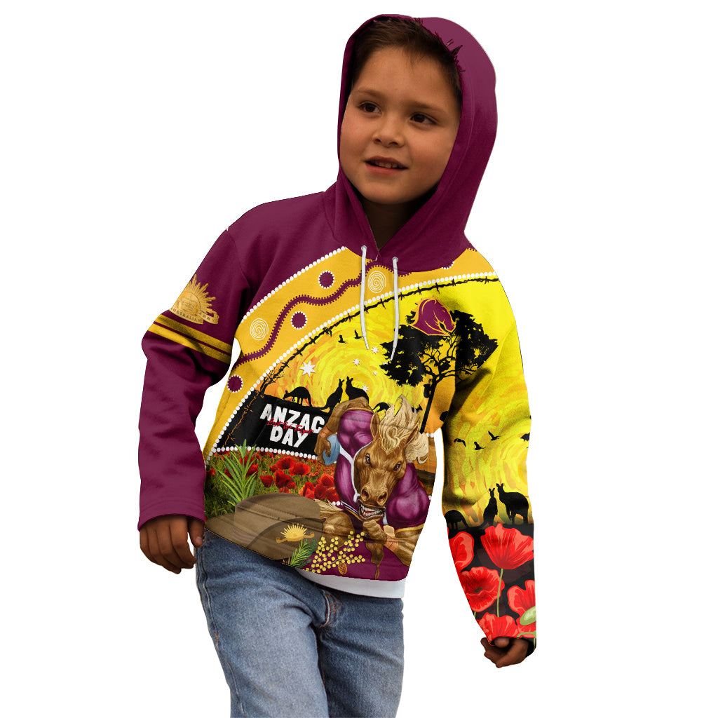 Broncos ANZAC Day Kid Hoodie Mascot Rosemary Starring Night Style