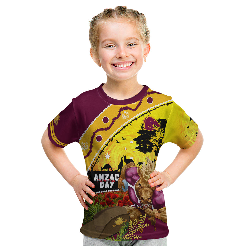 Broncos ANZAC Day Kid T Shirt Mascot Rosemary Starring Night Style