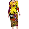 Broncos ANZAC Day Long Sleeve Bodycon Dress Mascot Rosemary Starring Night Style