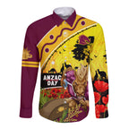 Broncos ANZAC Day Long Sleeve Button Shirt Mascot Rosemary Starring Night Style