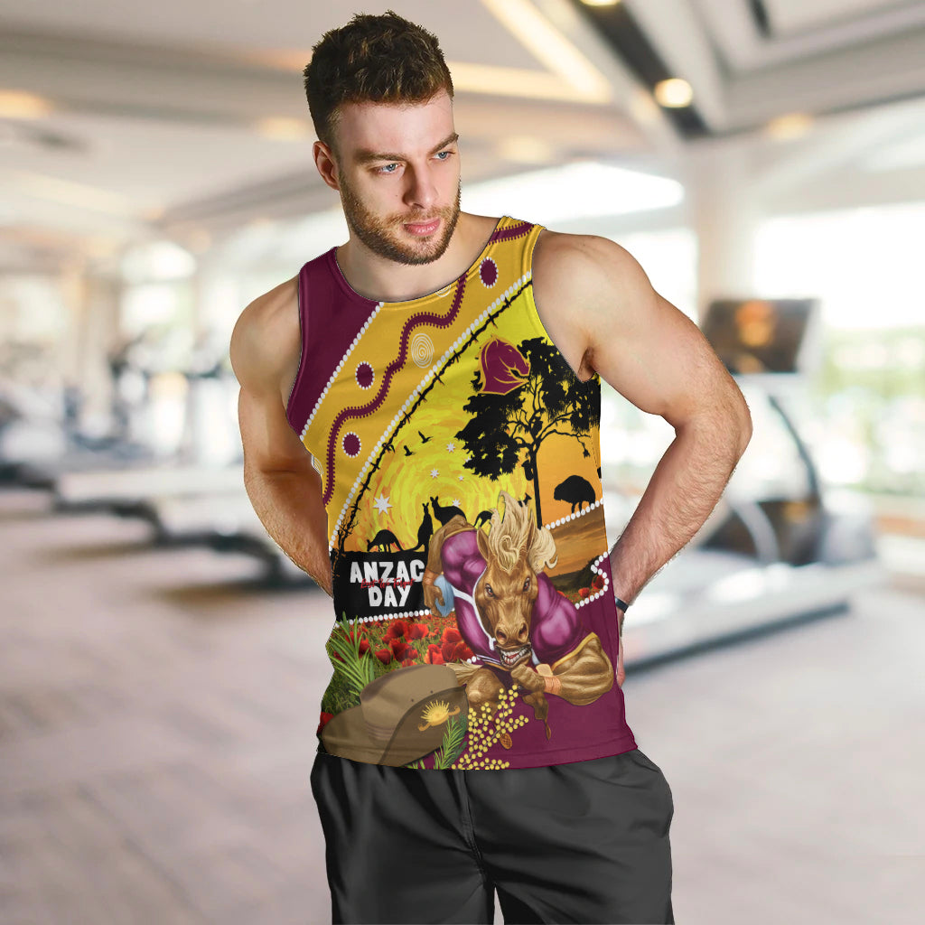 Broncos ANZAC Day Men Tank Top Mascot Rosemary Starring Night Style