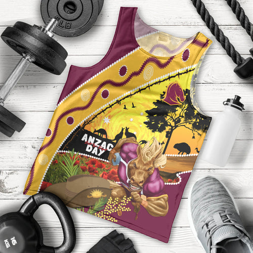 Broncos ANZAC Day Men Tank Top Mascot Rosemary Starring Night Style