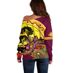 Broncos ANZAC Day Off Shoulder Sweater Mascot Rosemary Starring Night Style