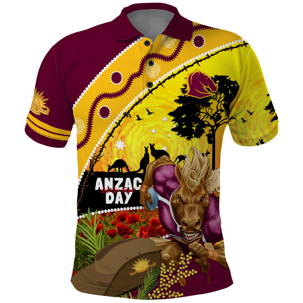 Broncos ANZAC Day Polo Shirt Mascot Rosemary Starring Night Style