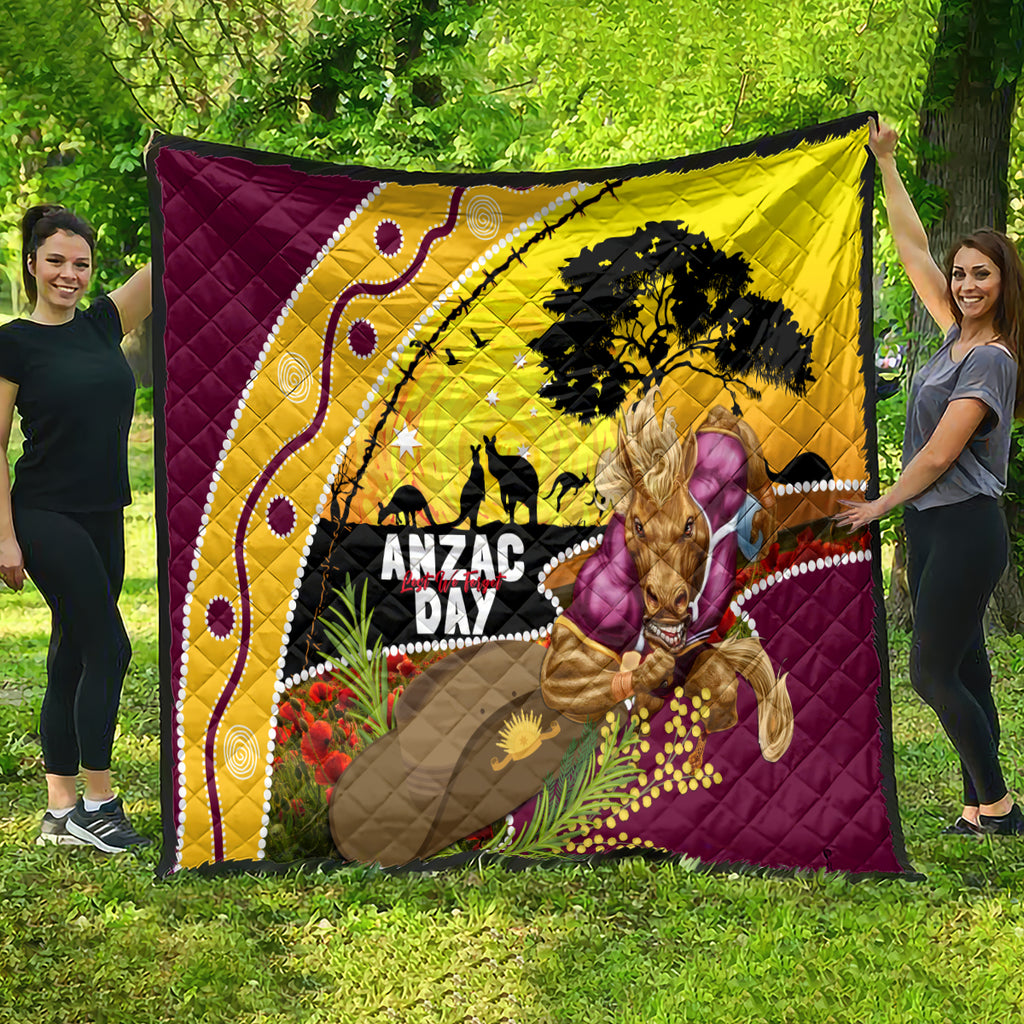 Broncos ANZAC Day Quilt Mascot Rosemary Starring Night Style