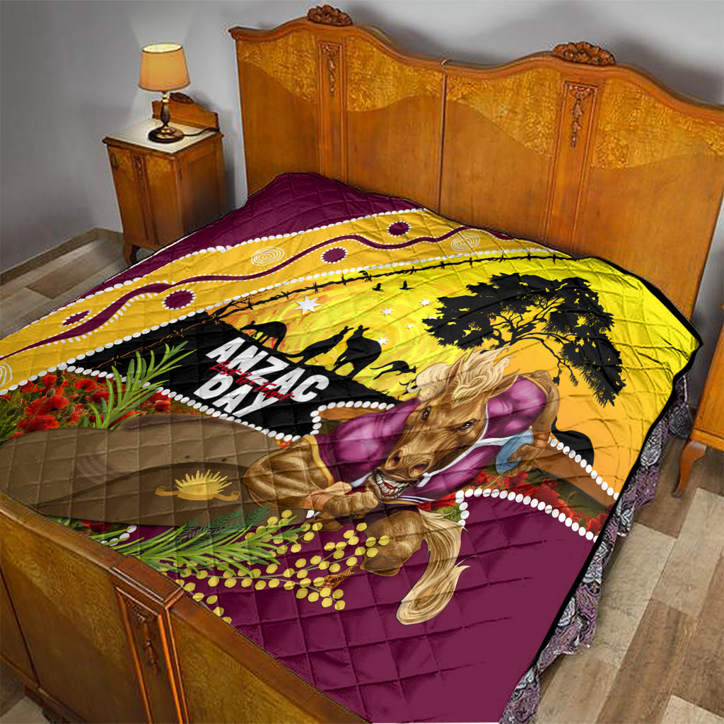 Broncos ANZAC Day Quilt Mascot Rosemary Starring Night Style