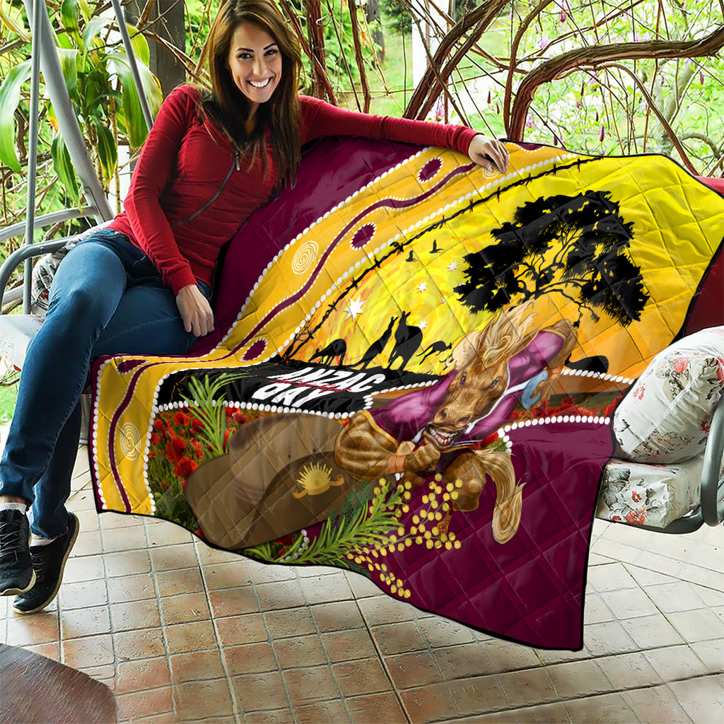 Broncos ANZAC Day Quilt Mascot Rosemary Starring Night Style