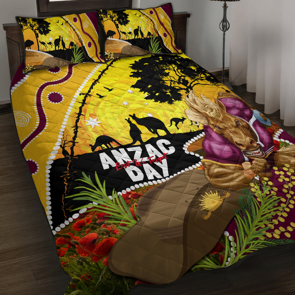 Broncos ANZAC Day Quilt Bed Set Mascot Rosemary Starring Night Style